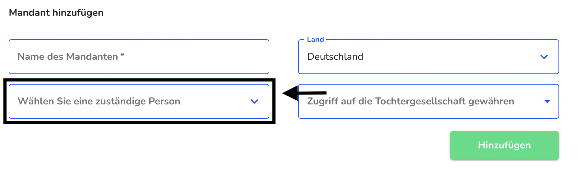 zuständigePersonWählen